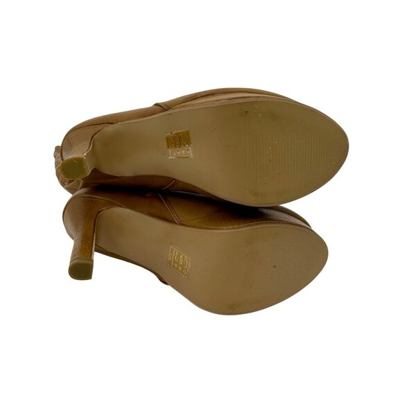 Vintage Y2K Paperfox Vegan Leather Gold Buckle Knee High Platform Heeled Boots - Picture 10 of 16